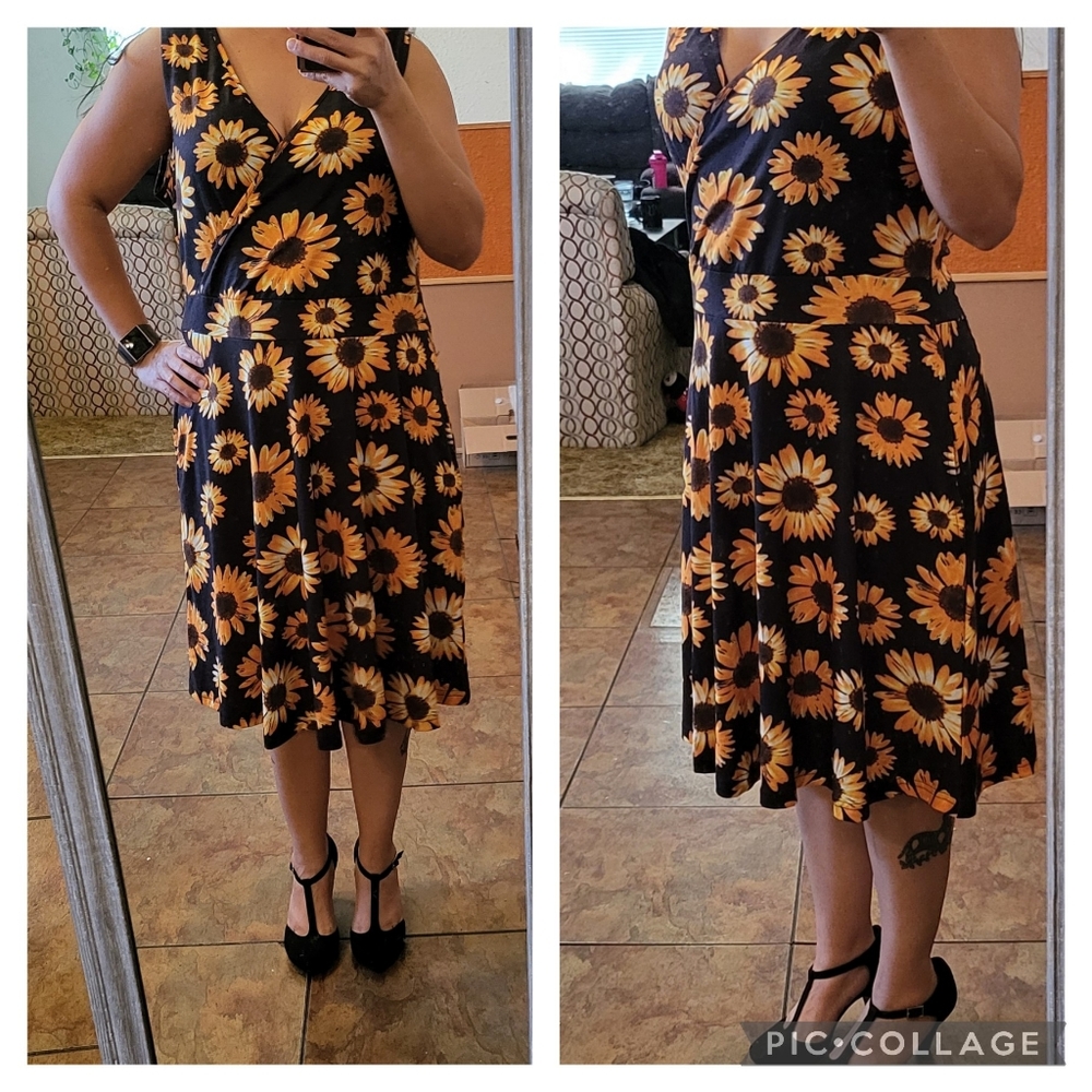 XXL Sleeveless sunflower dress